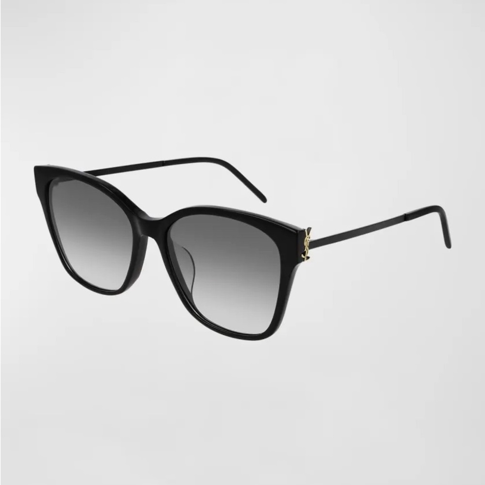 Yves Saint Laurent (YSL) Square Acetate & Metal Sunglasses Black GREAT CONDITION